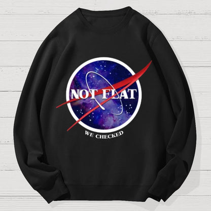 Not Flat Science Nerd Geek Cotton Sweatshirt