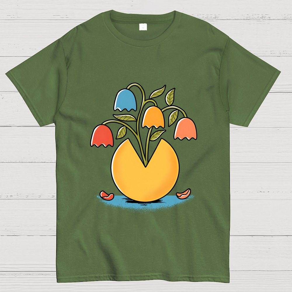 Retro Arcade Flowers Geek T-Shirt