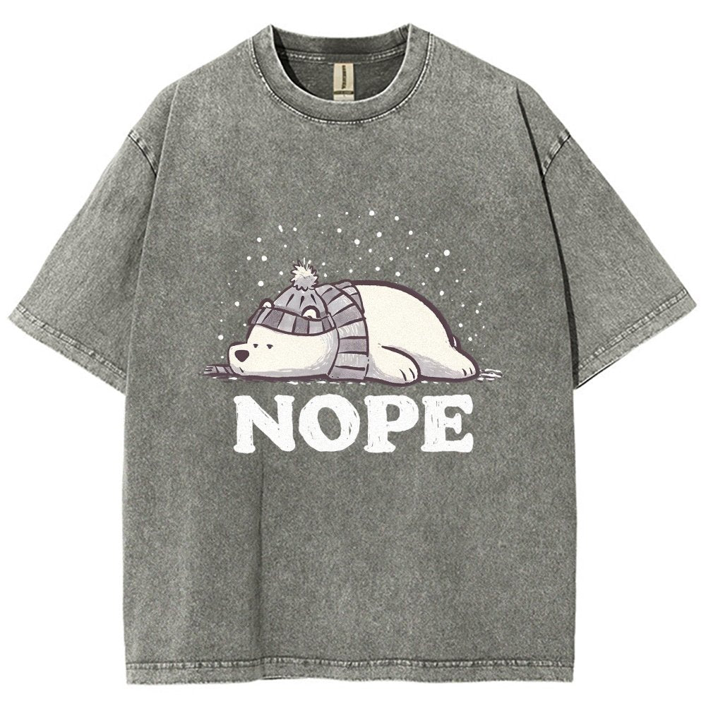 Nope Too Cold for Anything Vintage Distressed T-shirt
