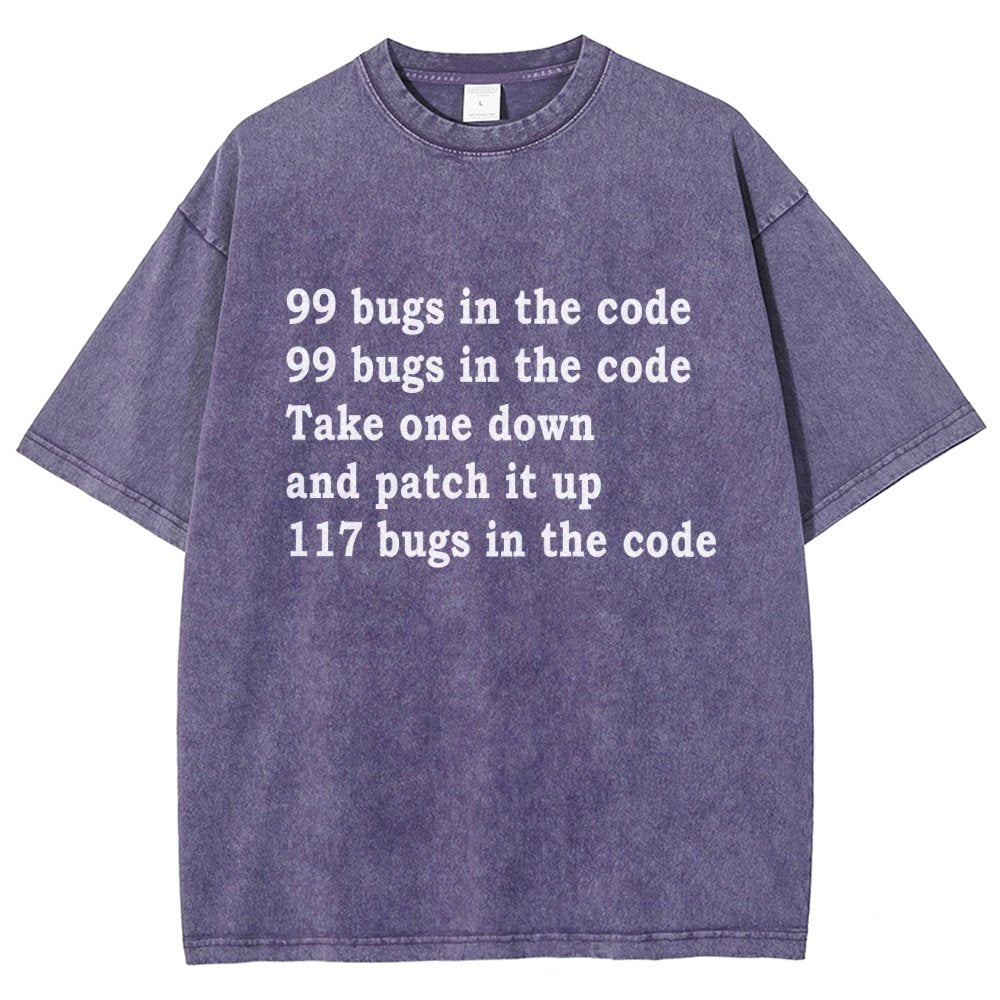 99 Bugs In The Code Vintage Distressed T-shirt