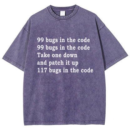 99 Bugs In The Code Vintage Distressed T-shirt