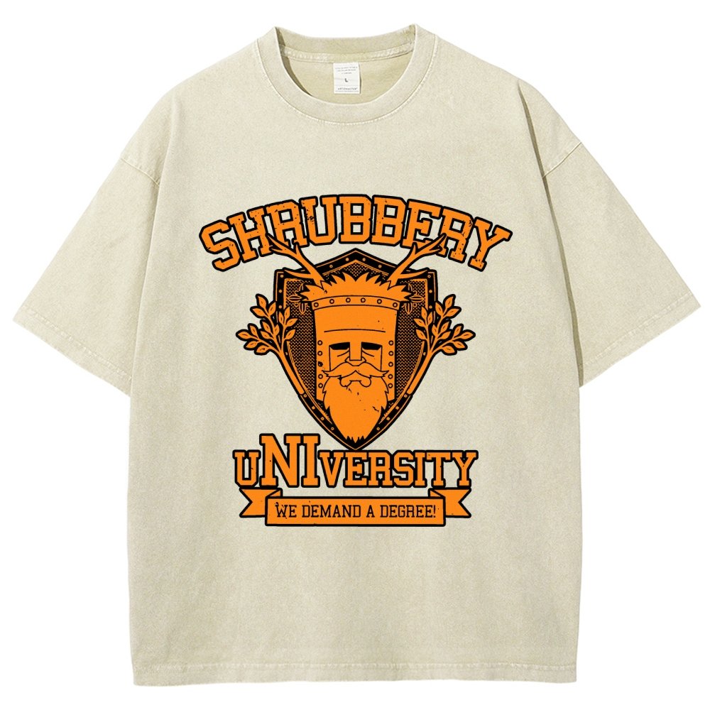 Shrubbery University Vintage Distressed T-shirt