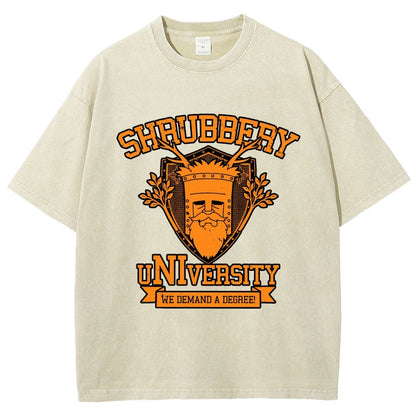 Shrubbery University Vintage Distressed T-shirt