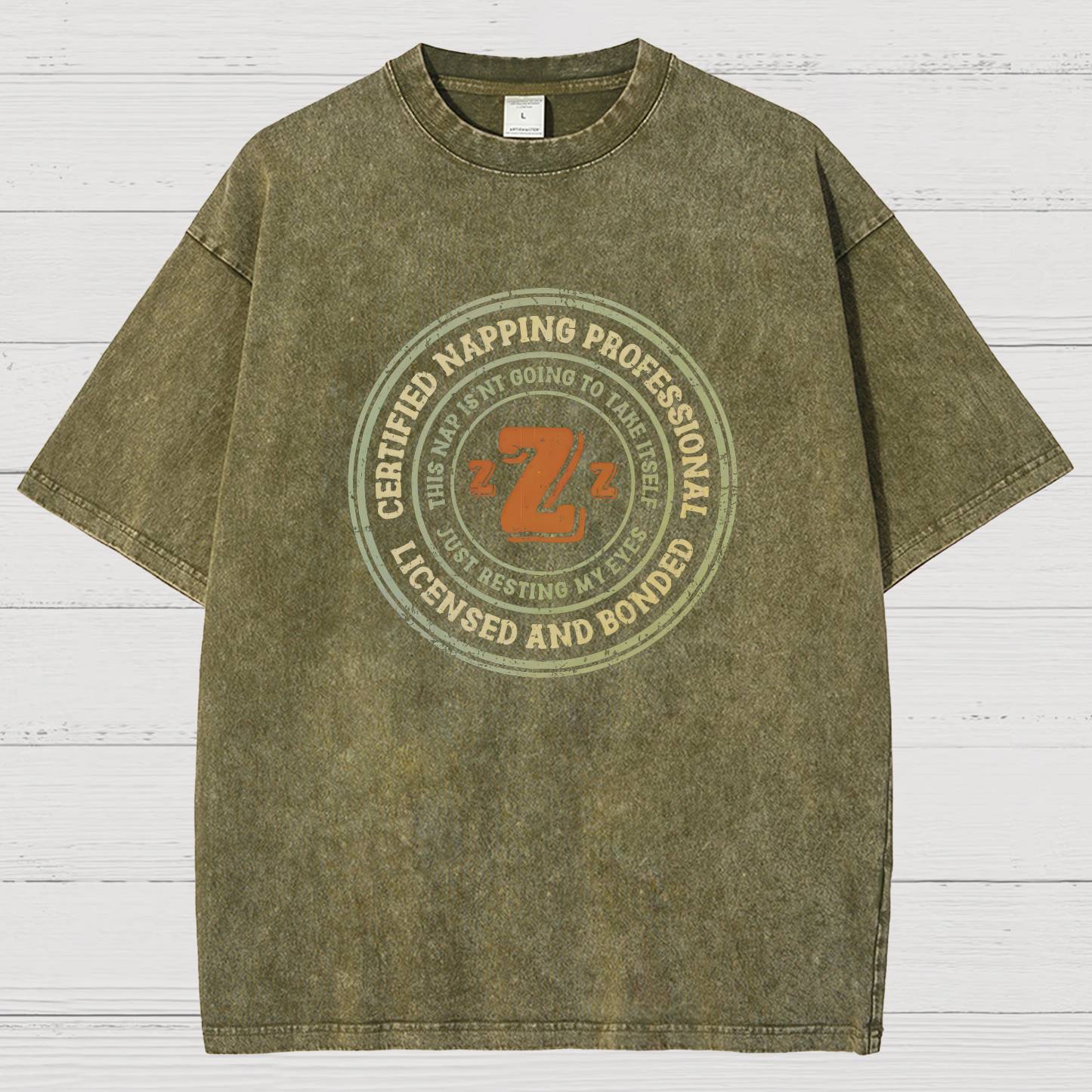 Certified Napping Professional Vintage Distressed T-shirt