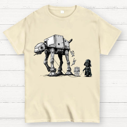 Galactic Robot Dog Walks And Poops Geek T-Shirt