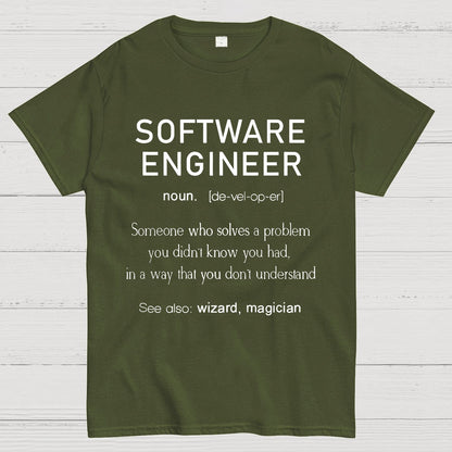Software Engineer Definition Shirt Coder Definition Geek T-Shirt