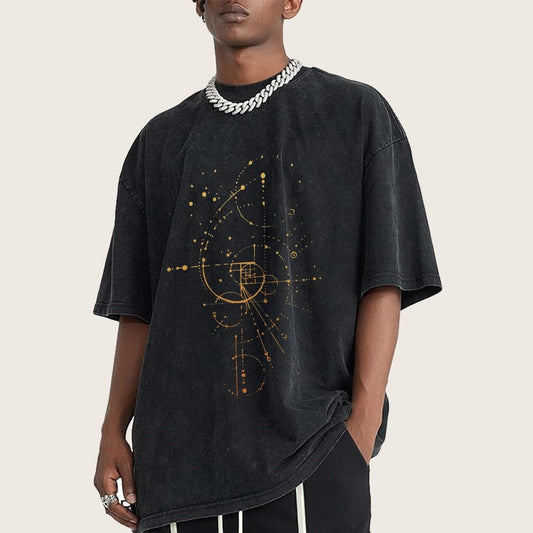 Fibonacci Vintage Distressed T-shirt