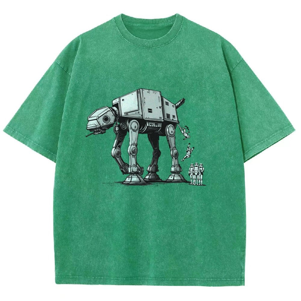 Mechanical Robot Dog Poop Vintage Distressed T-shirt