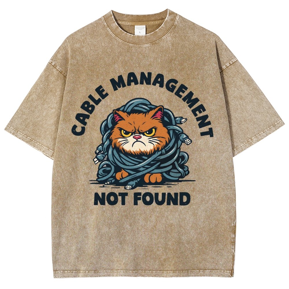 Cable Management Not Found Vintage Distressed T-shirt