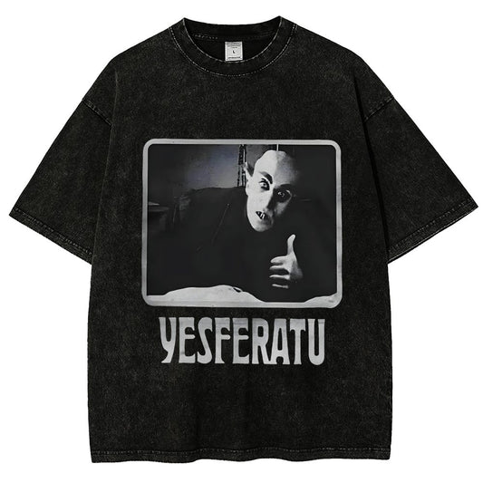 Yesferatu Funny Horror Retro Vintage Distressed T-shirt