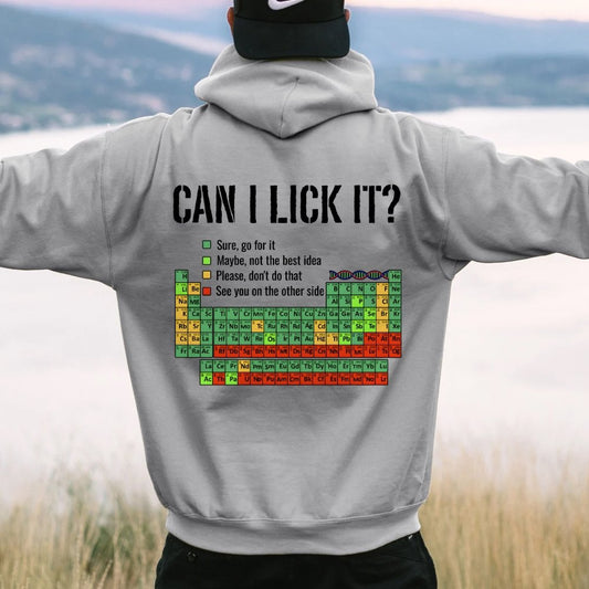 Can I Lick It Printed Back Unisex Cotton Hoodie