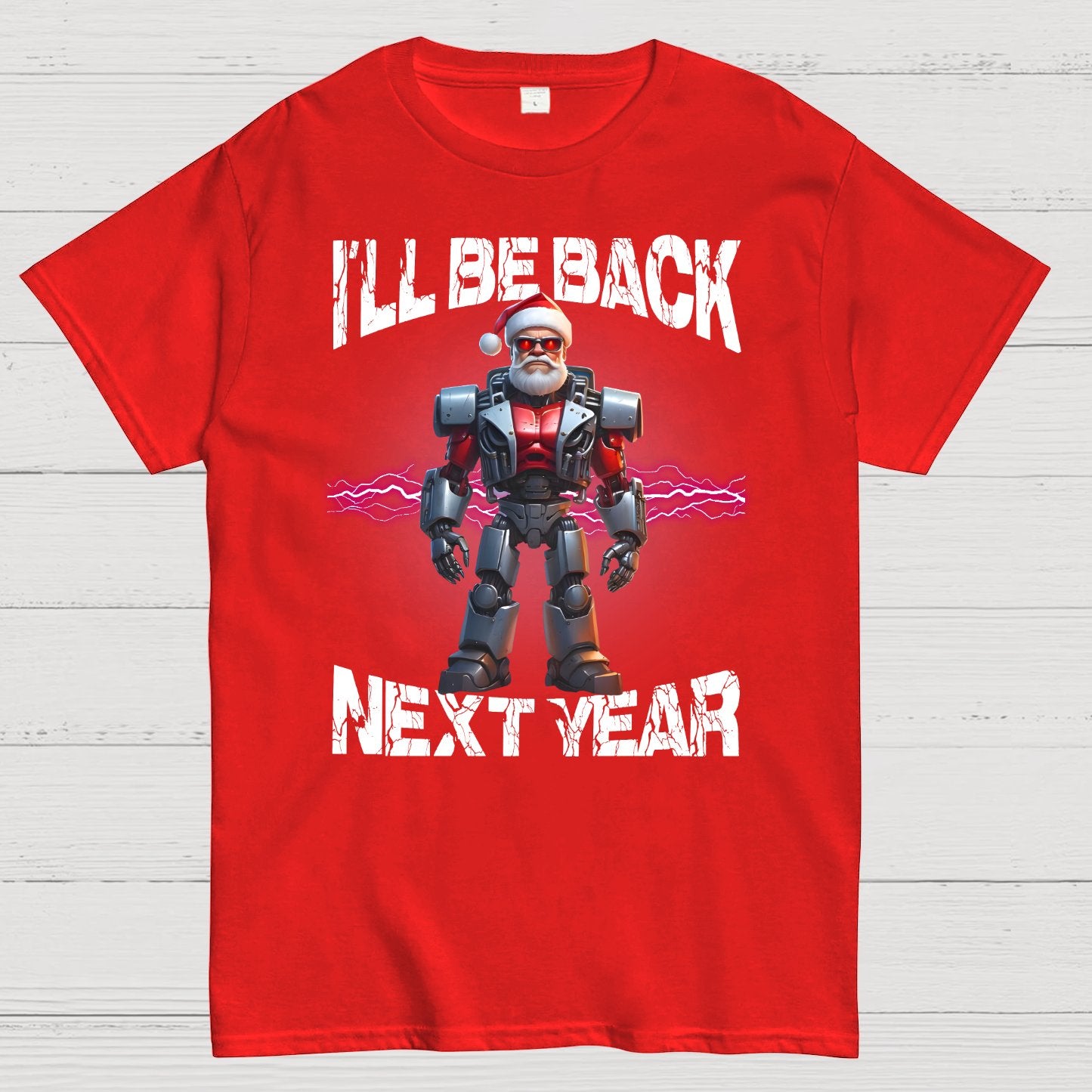 I'll Be Back Futuristic Santa Robot Geek T-Shirt