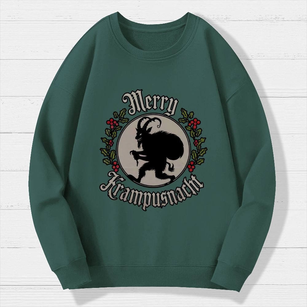 Merry Christmas  Krampus Night Geek Cotton Sweatshirt