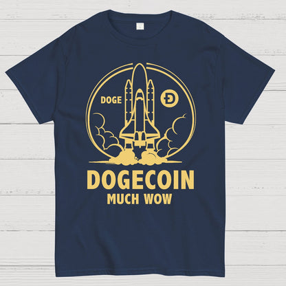 Dogecoin Rocket Ship Much Wow Meme Joke Funny Crypto Currency Elon Musk DOGE Geek T-Shirt
