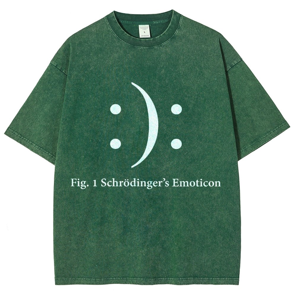Schrodinger's Emoticon Vintage Distressed T-shirt