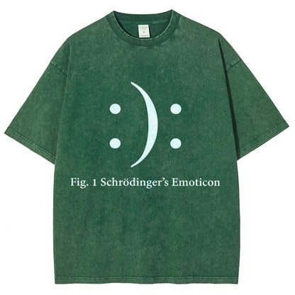Schrodinger's Emoticon Vintage Distressed T-shirt