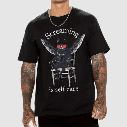 Mothman Screaming Is Self Care Geek T-Shirt