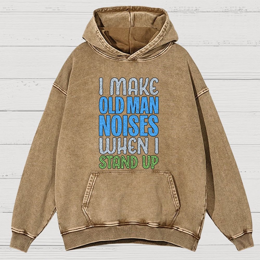 Old Man Noises Vintage Distressed Hoodie