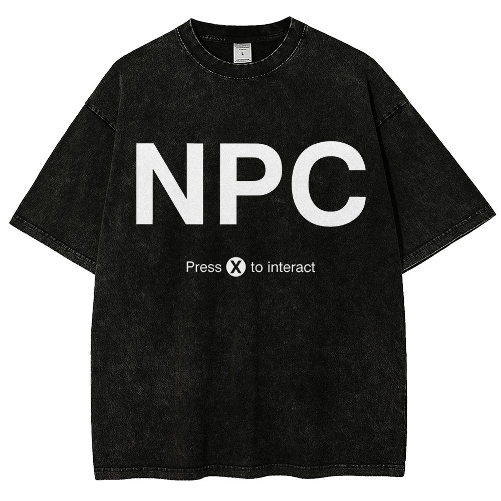 NPC Press X to Interact Vintage Distressed T-shirt