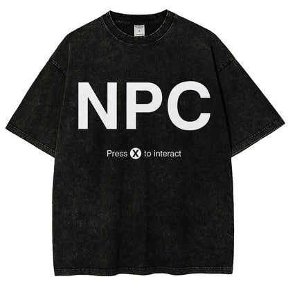 NPC Press X to Interact Vintage Distressed T-shirt