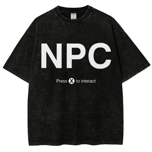 NPC Press X to Interact Vintage Distressed T-shirt