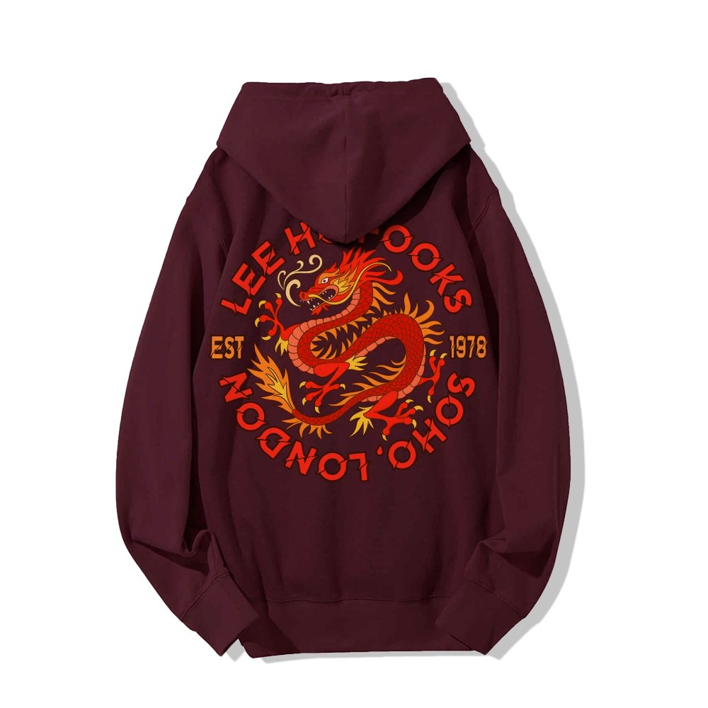 Mysterious Town's (Werewolves of London) Printed Back Cotton Hoodie