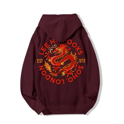 Mysterious Town's (Werewolves of London) Printed Back Cotton Hoodie