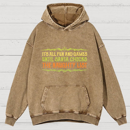 The Naughty List Vintage Distressed Hoodie