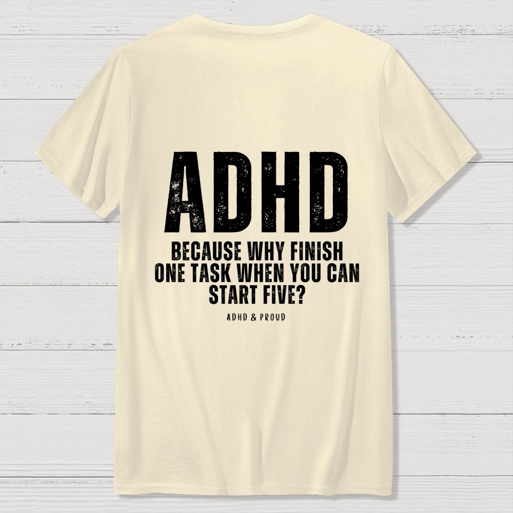 ADHD  Back Printing Geek T-Shirt