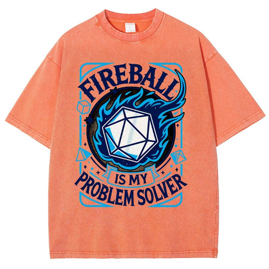 Fireball Is My Problem Solver Vintage Distressed T-shirt
