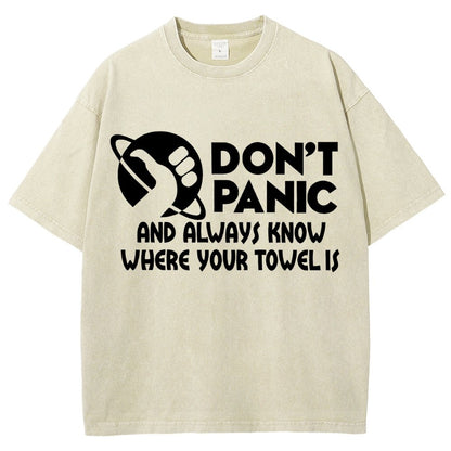 Don't Panic Vintage Distressed T-shirt