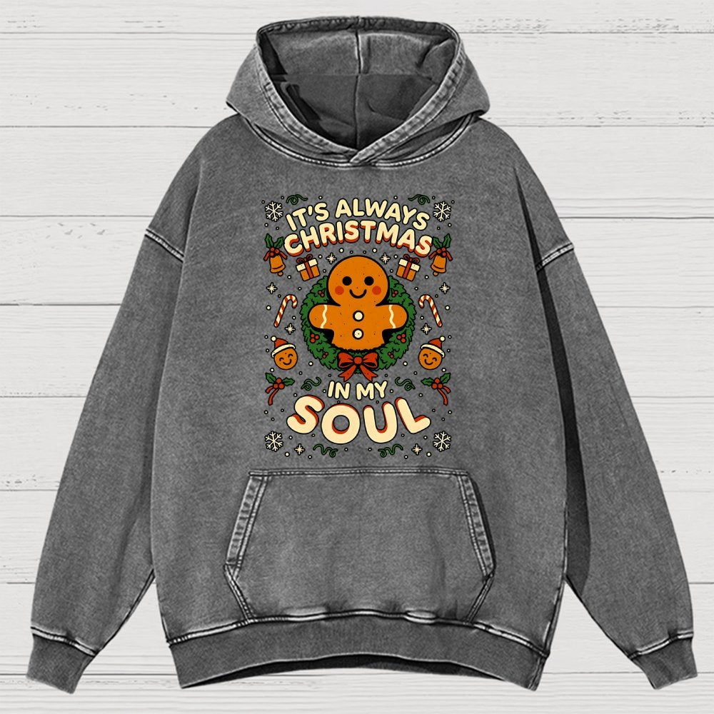Christmas Soul Gift Vintage Distressed Hoodie
