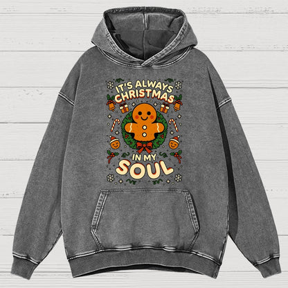 Christmas Soul Gift Vintage Distressed Hoodie