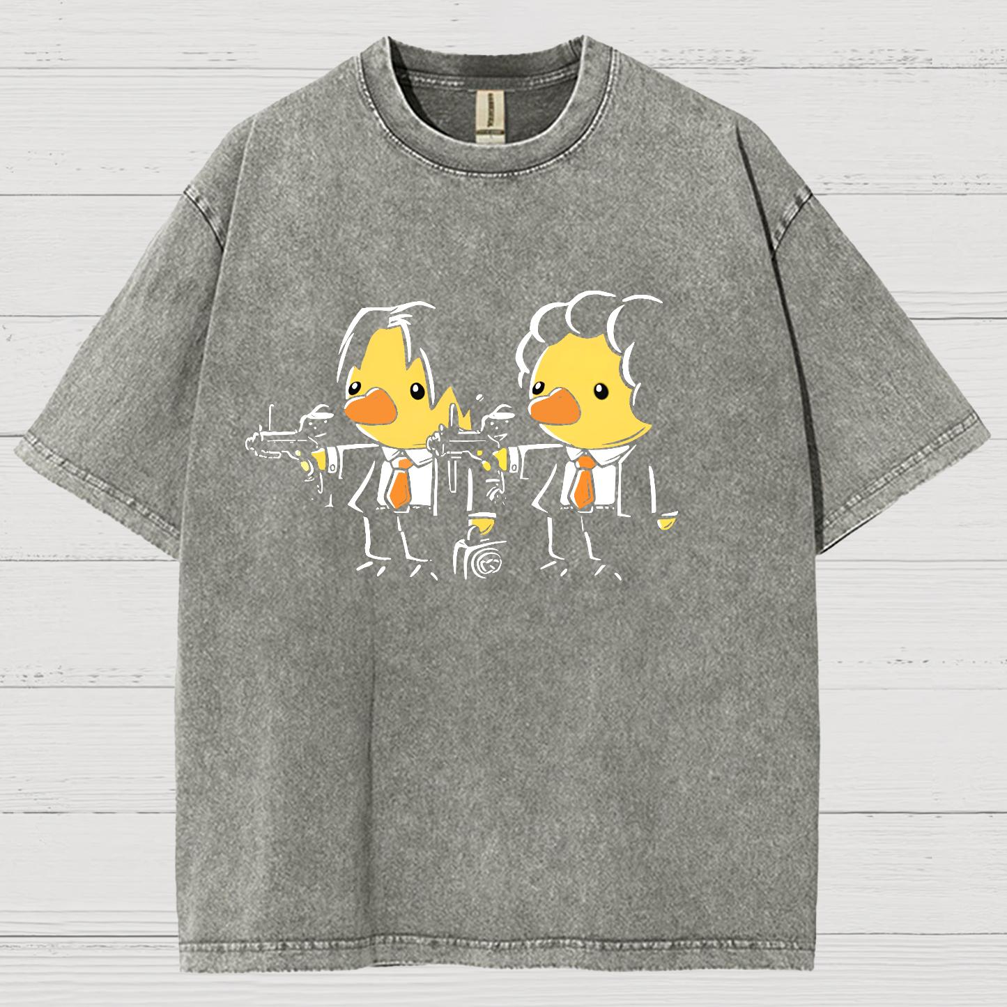 Duck Fiction Geeky Vintage Distressed T-shirt