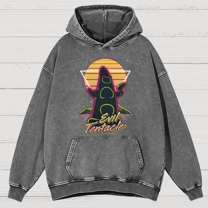 Retro Evil Tentacle Nerdy Vintage Distressed Hoodie