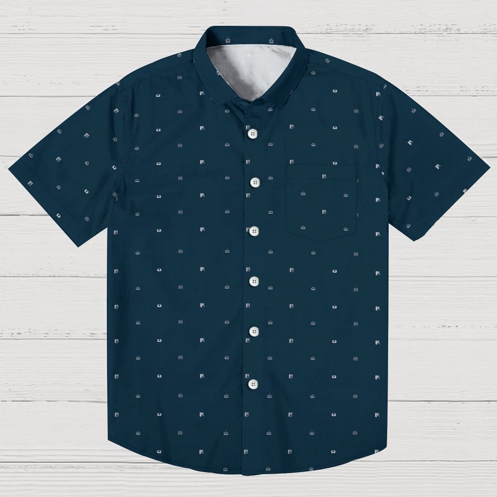 Game Icon Blue Geeky Shirt