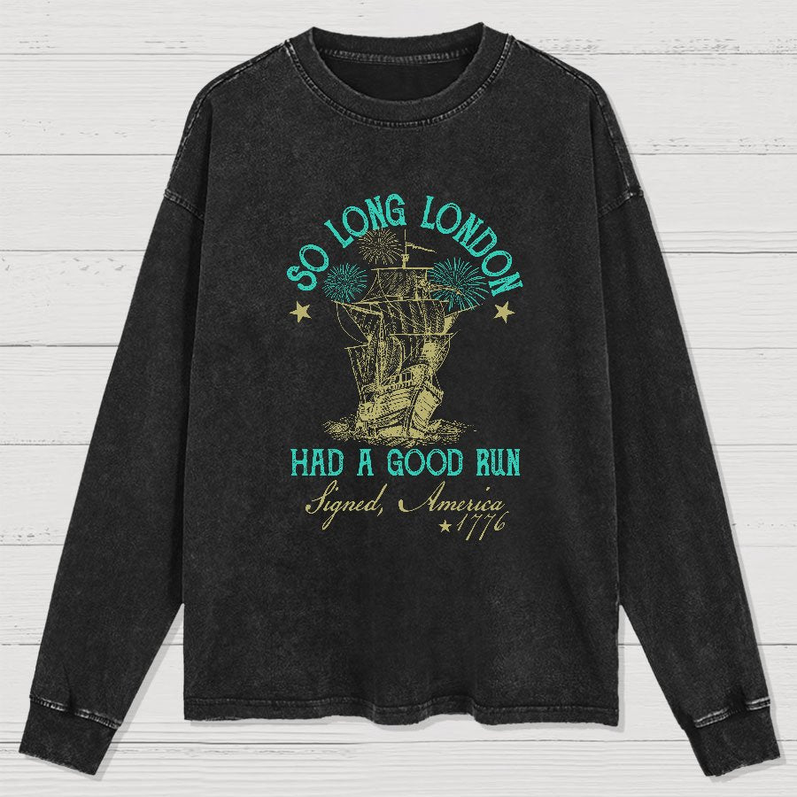 So Long London Washed Long Sleeve Tee