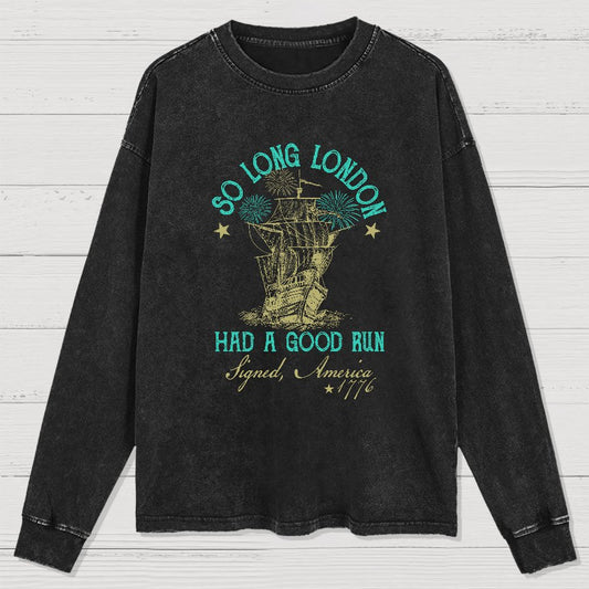 So Long London Washed Long Sleeve Tee