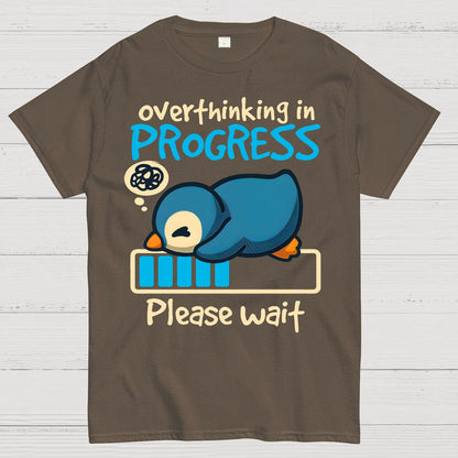 Penguin Overthinking In Progress Geek T-Shirt