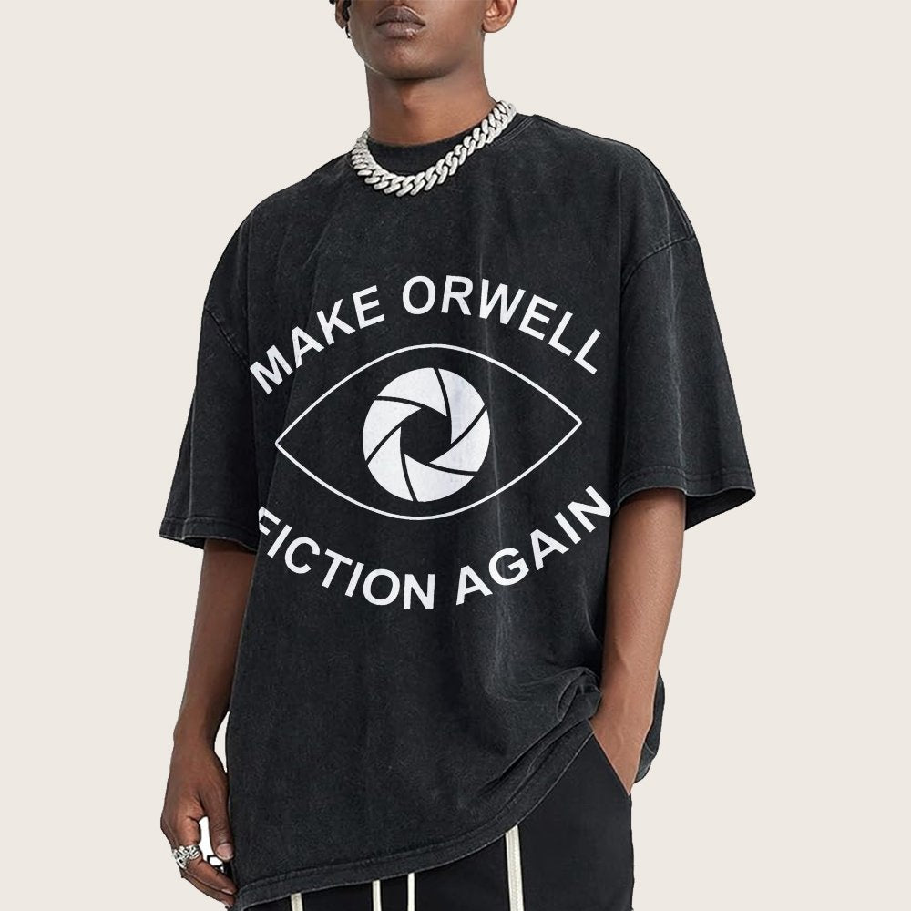 Make Orwell Fiction Again- 1984 Doublespeak is Here Vintage Distressed T-shirt