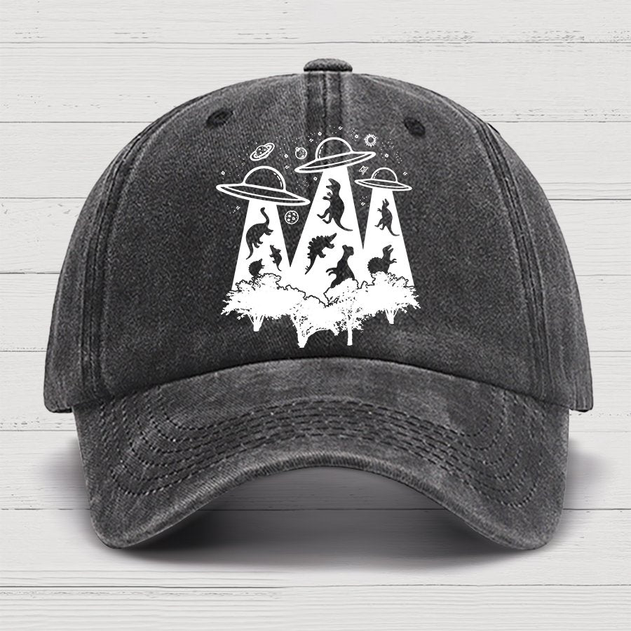 Dinosaur Alien Abduction Unisex Cotton Hat