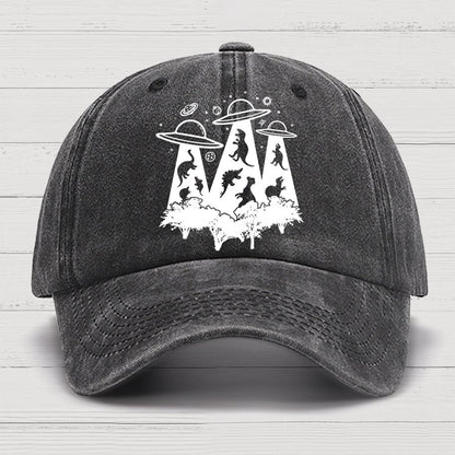 Dinosaur Alien Abduction Unisex Cotton Hat