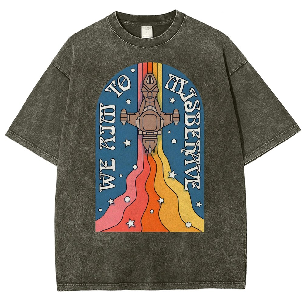 Psychedelic Aim to Misbehave Vintage Distressed T-shirt