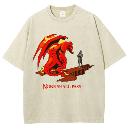 None Shall Pass Vintage Distressed T-shirt