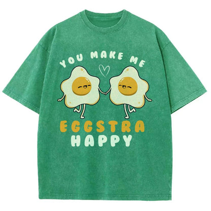 You Make Me Eggstra Happy Vintage Distressed T-shirt