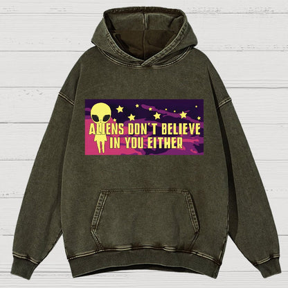 Mysterious Beings Don't Believe In You Either Vintage Distressed Hoodie