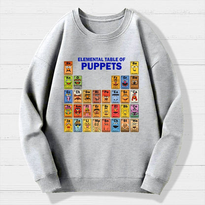 Elemental Table Of Puppets Geek Cotton Sweatshirt