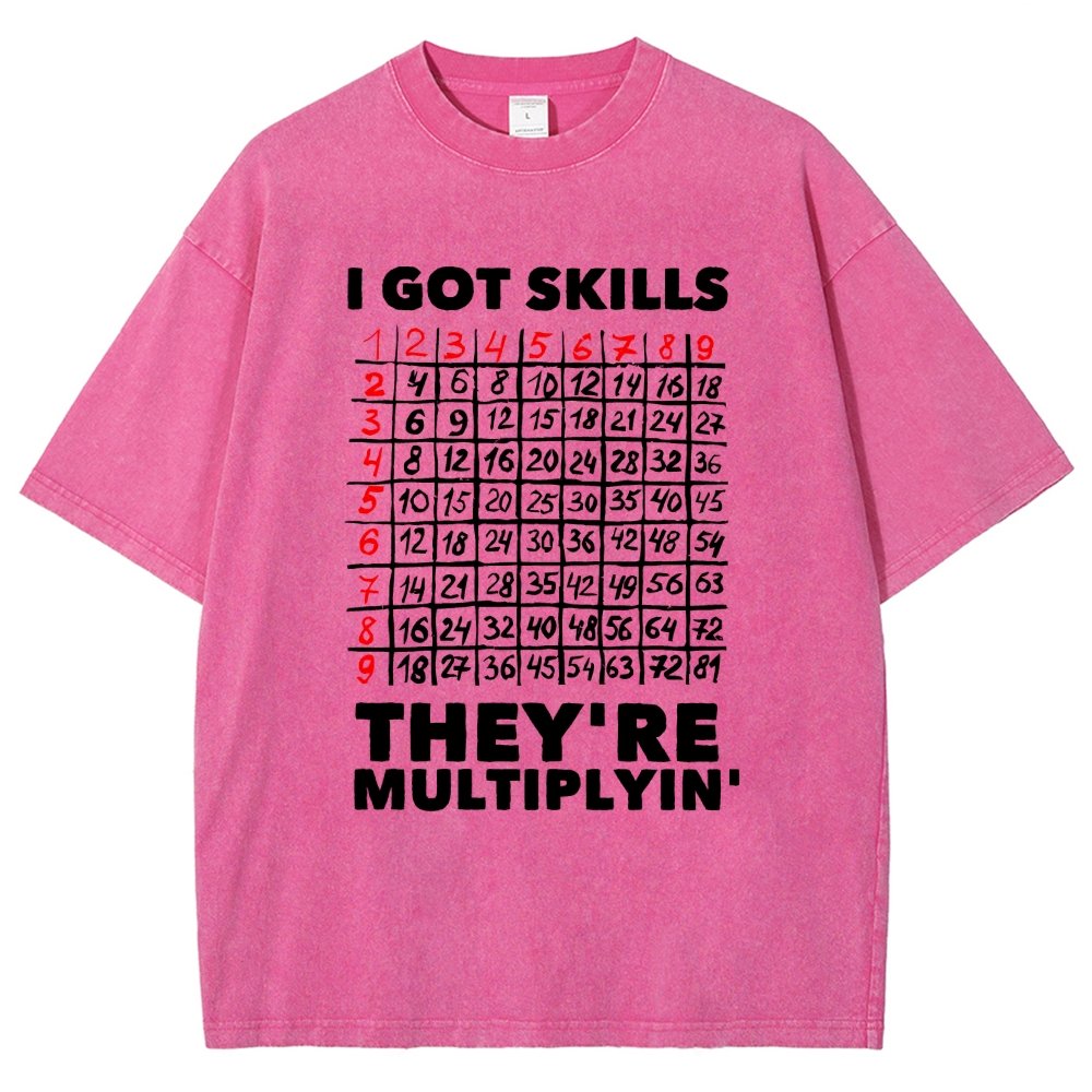 Math Got Skills Multiplying Vintage Distressed T-shirt
