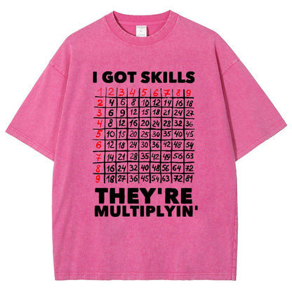 Math Got Skills Multiplying Vintage Distressed T-shirt