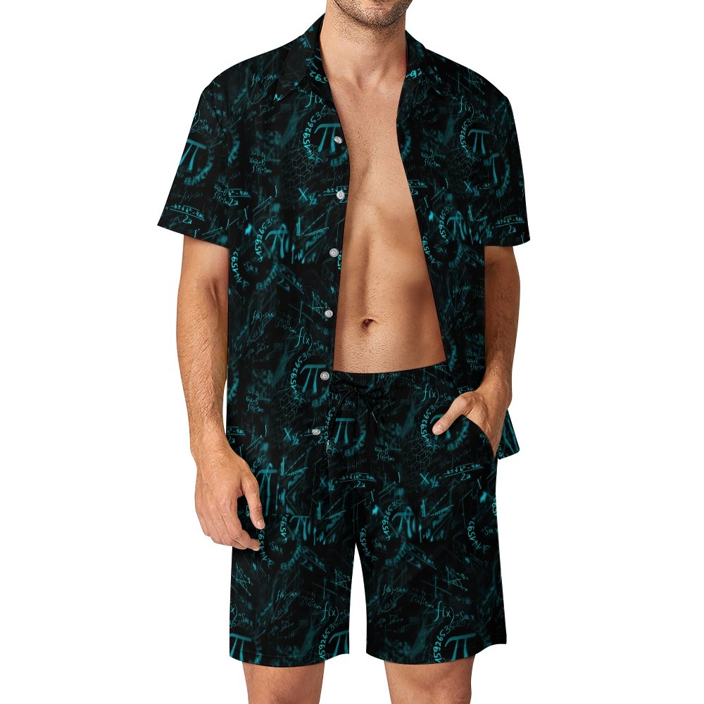 Interesting π Prints Hawaiian Shirt Set